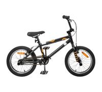 vidaXL BMX 16 Pouces pour 5-8 Ans Noir, Vélo BMX pour Enfants Classique, Guidon et siège réglables, Vitesse Unique, Cadre en Acier