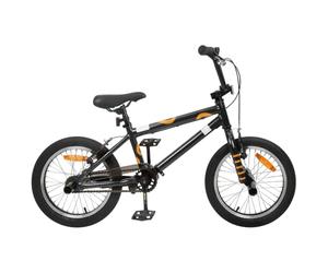 vidaXL BMX 16 Pouces pour 5-8 Ans Noir, Vélo BMX pour Enfants Classique, Guidon et siège réglables, Vitesse Unique, Cadre en Acier