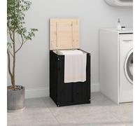 vidaXL Bo?te ¿¿ linge Noir 44x44x66 cm Bois massif de pin