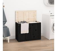 vidaXL Bo?te ¿¿ linge Noir 88,5x44x66 cm Bois massif de pin
