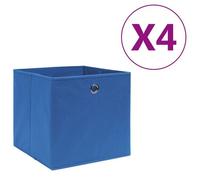 Vidaxl Bo?Tes De Rangement 4 Pcs Tissu Intissé 28x28x28 Cm Bleu