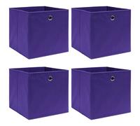 Vidaxl Bo?Tes De Rangement 4 Pcs Tissu Intissé 28x28x28 Cm Violet Violet