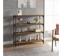 vidaXL Bibliothèque Chêne fumé 100x33x100cm Bois d'ingénierie et acier 819359