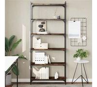 Vidaxl Bibliothèque 6 Niveaux Chêne Fumé 80x30x188cm Bois D'ingénierie Marron