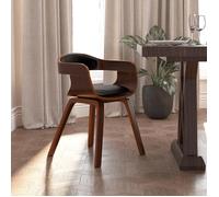 vidaXL Chaise à manger Bois courbé similicuir Noir H 70 cm