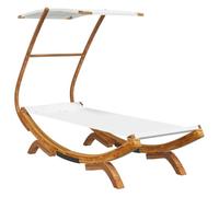 Vidaxl Hamac Avec Auvent 100x198x150 Cm Bois D'épicéa Massif Crème