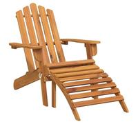vidaXL Bois d'Acacia Massif Chaise de Jardin Adirondack et Repose-Pied Fauteuil de Jardin Chaise de Patio Siège de Terrasse Fauteuil d'Extérieur