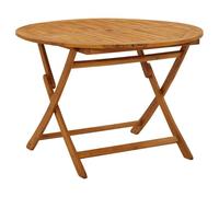 vidaXL Bois d'Acacia Massif Table Pliable de Jardin Table de Salle à Manger d'Extérieur Meuble de Patio Table à Dîner de Terrasse 110 cm
