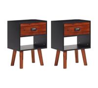 Vidaxl Bois D'acacia Massif Tables De Chevet 40x30x57 Cm