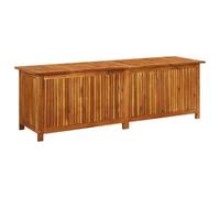 vidaXL Bois d'Acacia Solide Boîte de Rangement de Jardin Banc de Stockage Boîte d'Oreillers Coussins Couverture Extérieur 175x50x58 cm