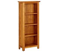 vidaXL Bois de Chêne Massif Bibliothèque à 4 Niveaux Etagère à Livres Meuble de Rangement Armoire à Livres Etagère sur Pied Intérieur 45x22x110 cm