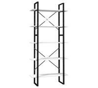 Vidaxl Bibliothèque À 5 Niveaux Blanc 80x30x175 Cm Bois De Pin Blanc