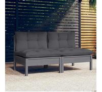 vidaXL Bois de Pin Canapé 2 Places de Jardin avec Coussins Canapé d'Extérieur Meuble de Terrasse Meuble d'Extérieur Canapé 3095994