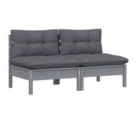 vidaXL Bois de Pin Canapé 2 Places de Jardin avec Coussins Canapé d'Extérieur Meuble de Terrasse Meuble d'Extérieur Canapé 3095994