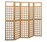 vidaXL Bois de Pin Cloison de Séparation à 5 Panneaux Séparateur de Pièce Diviseur Paravent Treillis Supports de Plantes 316480