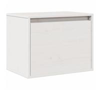 vidaXL Bois de Pin Massif Armoire Murale Armoire Flottante Armoire Suspendue Meuble de Rangement Salon Maison Intérieur Blanc 45x30x35 cm