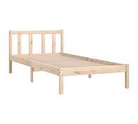vidaXL Bois de Pin Massif Cadre de Lit Sommier à Lattes Lit Adulte Cadre à Lattes sur Pied Chambre à Coucher Intérieur 75x190 cm UK Petit Simple