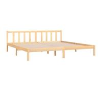 vidaXL Bois de Pin Massif Cadre de Lit Sommier à Lattes Lit Double Lit Adulte Cadre à Lattes sur Pied Chambre à Coucher Intérieur 200x200 cm
