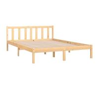 vidaXL Bois de Pin Massif Cadre de Lit Sommier à Lattes Lit Double Lit Adulte Cadre à Lattes sur Pied Chambre à Coucher Intérieur 120x200 cm