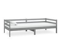 vidaXL Lit Gris Bois de pin massif, 90x200 cm