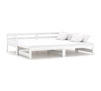 Vidaxl Lit Coulissant Sans Matelas Blanc 2x(90x200) Cm Blanc
