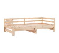 Lit Coulissant 2 Places 2x90x200 Cm Bois Pin Massif Lit Extensible Marron