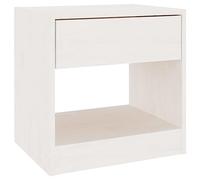 vidaXL Bois de Pin Massif Table de Chevet Table de Nuit Armoire de Chevet Armoire de Lit Chambre à Coucher Maison Intérieur Blanc 40x31x40 cm