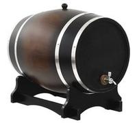 Tonneau À Vin Avec Robinet Pin Massif 35 L Noir