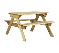 vidaXL Bois de Pin Pmprégné Table de Pique-Nique et Bancs Meuble de Jardin Table de Patio Camping Extérieur Arrière-Cour 110x123x73 cm