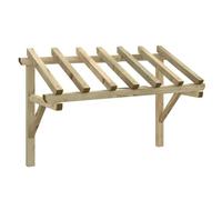 vidaXL Bois de Pin Solide Auvent de Porte Marquise de Porte Entrée Porche Véranda Fenêtre Extérieur Résistant à la Pourriture 200x100x100 cm