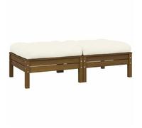 Vidaxl Canapé 2 Places De Jardin Et Coussins Crème Bois De Pin Solide