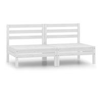 vidaXL Canapé de jardin 2 places blanc en bois de pin solide