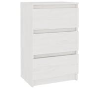 vidaXL Bois de Pin Solide Table de Chevet Table de Nuit Armoire de Chevet Armoire de Lit Chambre à Coucher Maison Intérieur Blanc 40x29,5x64 cm