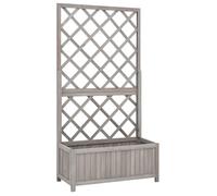 vidaXL Bois de Sapin Jardinière à Treillis de Jardin Bac à Fleurs Pot de Plantes Jardin Balcon Terrasse Patio Extérieur Gris 316490
