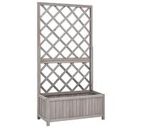 vidaXL Bois de Sapin Jardinière à Treillis de Jardin Bac à Fleurs Pot de Plantes Jardin Balcon Terrasse Patio Extérieur Gris 70x30x135 cm