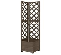 vidaXL Jardinière d'angle en treillis Gris 40x40x150 cm Bois de sapin 316412