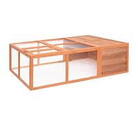 vidaXL Bois de Sapin Massif Cage pour Animaux de Jardin 150x100x50 cm Poules