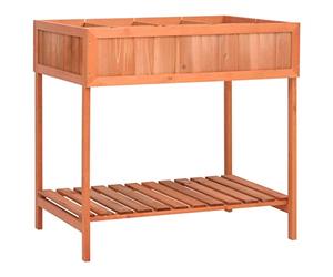 vidaXL Bois de Sapin Massif Jardinière à Herbes Lit Surélevé Table d'Herbes Jardin Patio Balcon Extérieur Arrière-Cour 80x60x80 cm