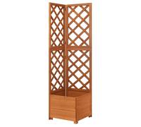 vidaXL Jardinière d'angle en treillis 40x40x150 cm Bois de sapin massif