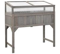 vidaXL Lit surélevé avec serre 110x54x120 cm Bois de sapin massif