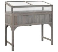 vidaXL Lit surélevé avec serre 110x54x120 cm Bois de sapin massif