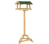 Vidaxl Mangeoire À Oiseaux Et Support 37x28x100cm Bois De Sapin Massif