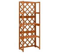 vidaXL Bois de Sapin Massif Treillis avec Etagères Support de Plantes Grimpants Rosiers Fleurs Jardin Arrière-Cour Extérieur 55x30x140 cm