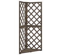 vidaXL Bois de Sapin Massif Treillis d'angle Support de Plantes Grimpants Rosiers Fleurs Jardin Arrière-Cour Extérieur Gris 50x50x145 cm