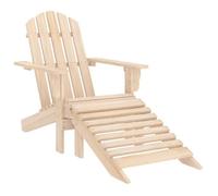 Vidaxl Chaise De Jardin Adirondack Avec Pouf Bois De Sapin Solide