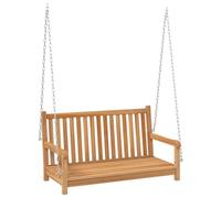 vidaXL Bois de Teck Massif Balancelle Siège de Balançoire Banc de Balançoire Extérieur Jardin Patio Terrasse Arrière-Cour 114x60x64 cm