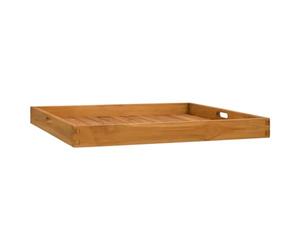 vidaXL Bois de Teck Massif Plateau de Service Plateau de Table à Café Plateau de Petit-déjeuner Transport d'Aliments Cuisine 70x70 cm