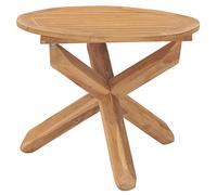 vidaXL Bois de Teck Massif Table à Dîner de Jardin Table de Salle à Manger de Patio Meuble de Repas de Terrasse Meuble d'Extérieur Ø90x75 cm