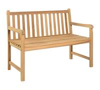 vidaXL Bois de Teck Solide Banc de Jardin Meuble d'Extérieur Banc de Patio Meuble de Jardin Banc de Terrasse Banc d'Arrière-Cour 114 cm