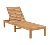 Lot de 2 Chaises Longues Bain de Soleil Transat Bois de Teck Solide vidaXL